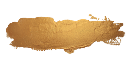 PNG Art Oil, Acrylic ink grain smear painting blot shape element. Abstract relief grunge dirty texture Gold brushstroke stain on transparent background.