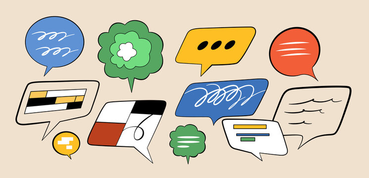  Illustration Of Speech And Thought Bubbles 