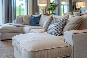 Fototapeta premium Interior Design Mistake: When Your Sofa Furniture Doesn't Fit due to Lack of Space