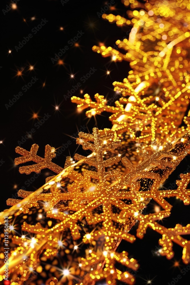 Poster A close-up of a delicate snowflake on a dark, contrasting background