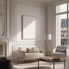 Mockup in a Elegant and Minimalist Livingroom
