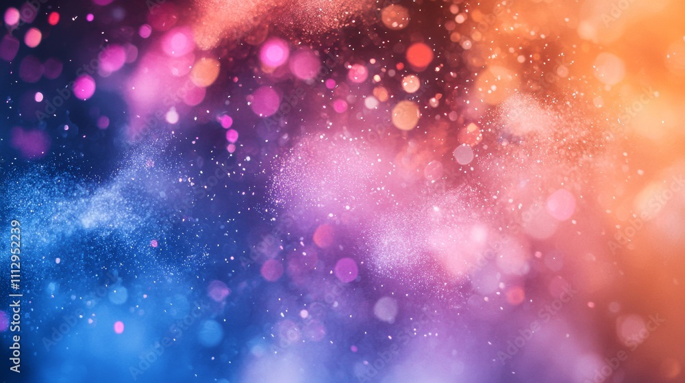 Poster abstract colorful bokeh and light particles effect