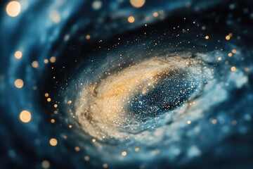 Fototapeta premium A stunning image of a spiral galaxy featuring a supermassive black hole at its center
