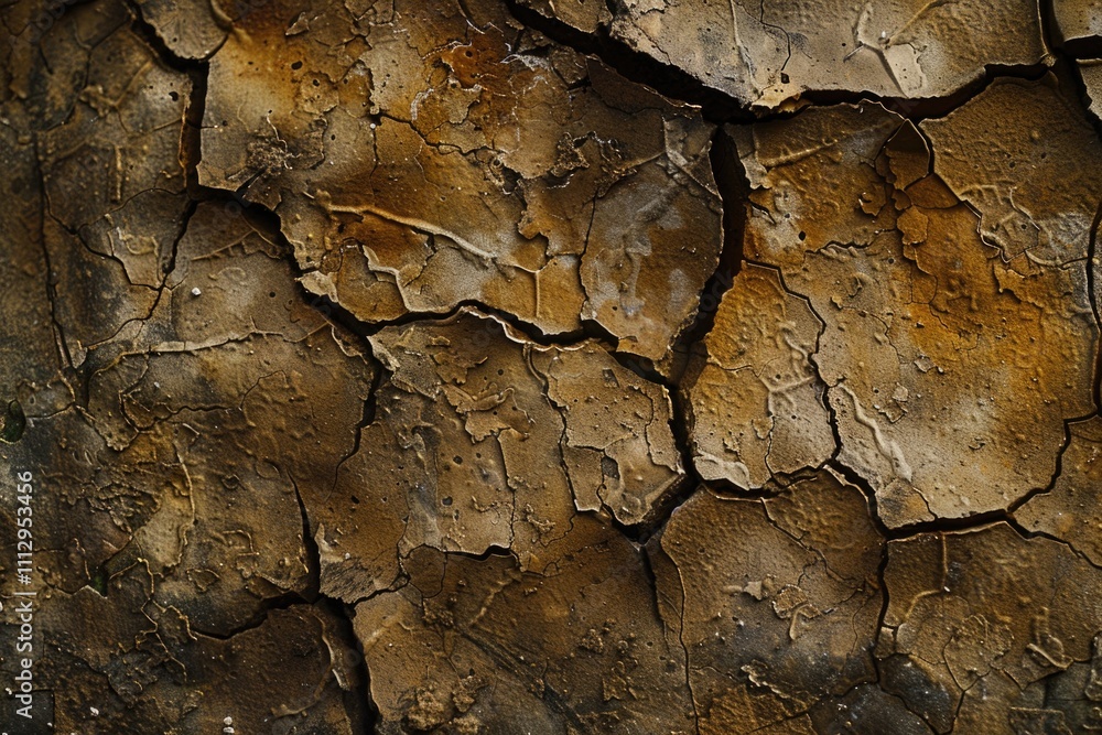 Aufkleber A close-up shot of a wall with visible cracks and peeling paint, suitable for use in architecture or interior design projects