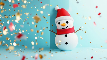 snowman with christmas festive decors