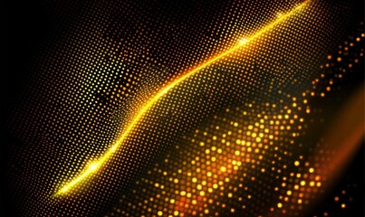 Bright glowing golden waves for holiday or New Year design