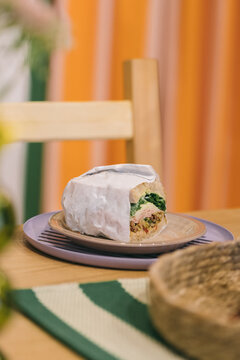 Tasty sandwich on a table