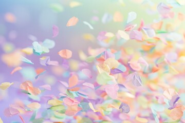 A colorful celebration scene with confetti falling from above, perfect for party or event imagery