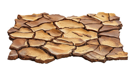 Dry cracked earth transparent background