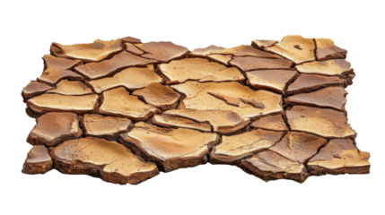 Dry cracked earth transparent background