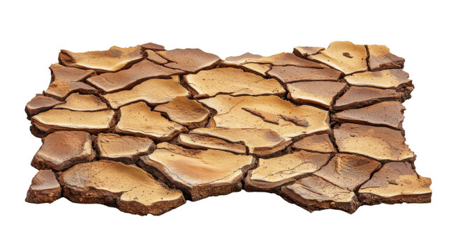 Dry cracked earth transparent background