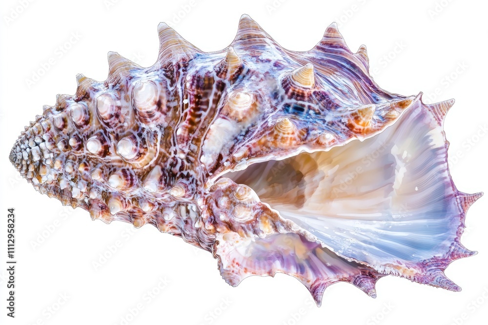 Poster A detailed view of a single shell on a white background, ideal for use in designs and illustrations