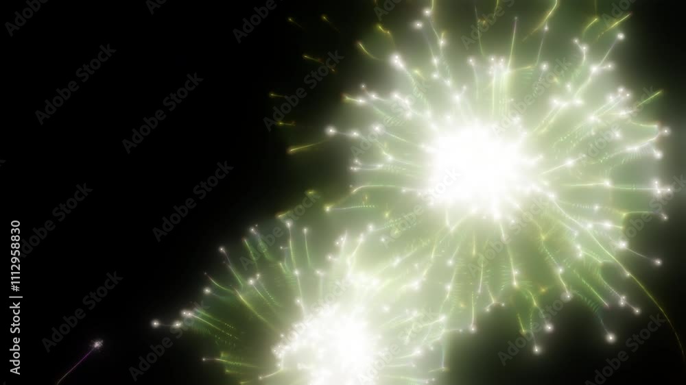Wall mural happy new year 2025 motion animation. abstract motion background shining colorful particles. new yea