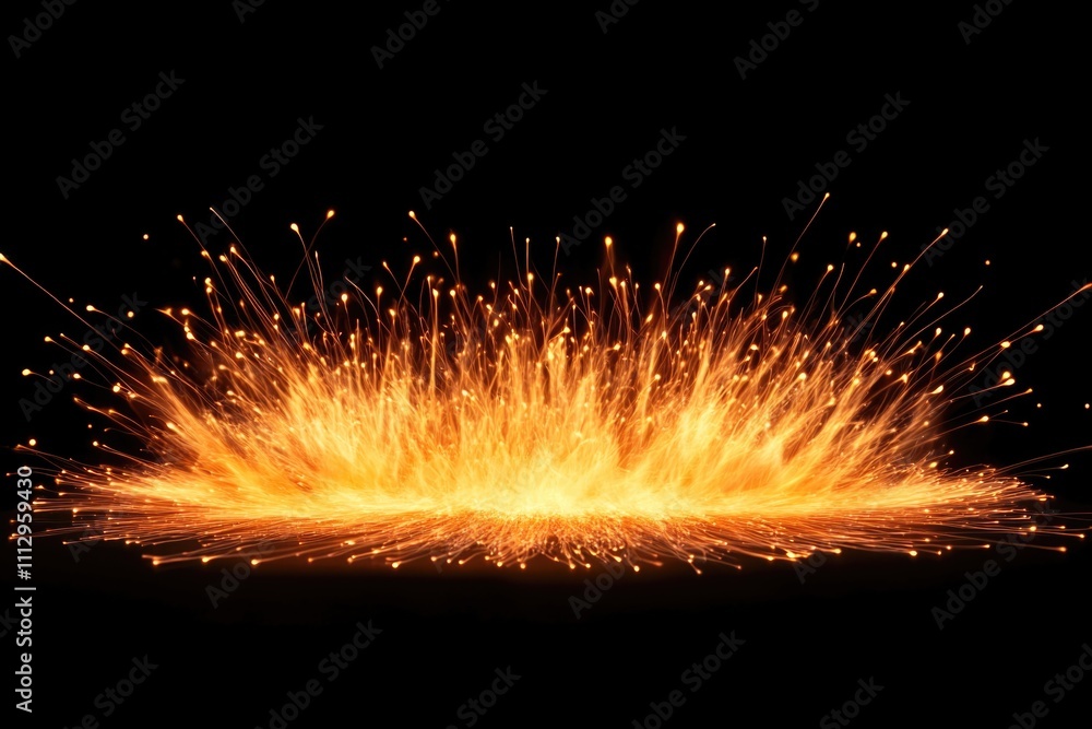 Poster Close-up shot of a firework exploding against a dark background