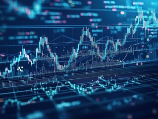 Abstract business background featuring stock market trading chart, ideal for financial reports and presentations