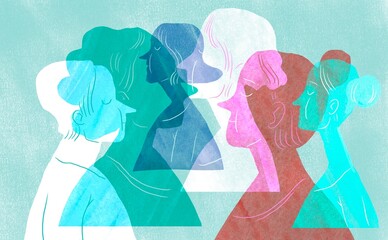 Group of people heads