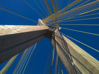 Cable-stayed bridge in the world. Sao Paulo Brazil, South America.