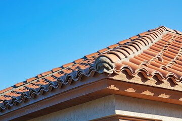 A bird perches on the roof of a single-family home