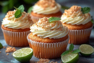 Cupcakes with different flavors: Create cupcakes with unusual flavors like mint, lime or coconut. Take a photo of the cupcakes in bright wrappers and cut open to show their filling.


