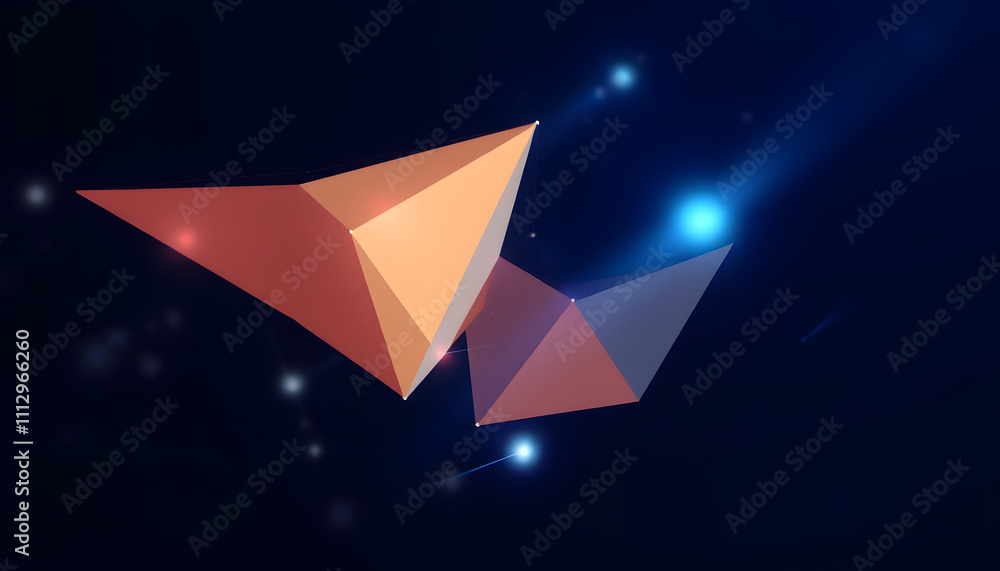 Canvas Prints abstract futuristic - technology with polygonal shapes on dark blue background. design digital techn
