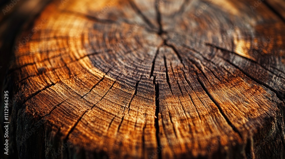 Poster A detailed image of a tree trunk section, highlighting the texture and patterns found in the wood