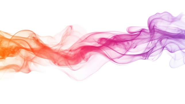 Vibrant magenta smoke burst transparent background