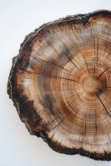 A piece of wood cut into two halves