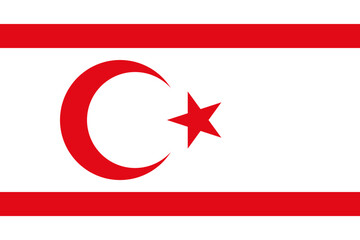 Northern Cyprus flag in official colors, dimensions and aspect ratio. Vector flag symbolizing national pride, identity, heritage, patriotism and authority