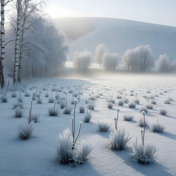 icy medows in mountains