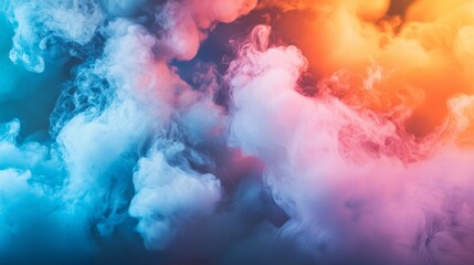 Naklejka premium Colorful clouds of vibrant smoke in abstract composition