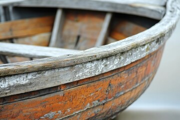 Fototapeta premium A close-up shot of an old wooden boat with intricate details