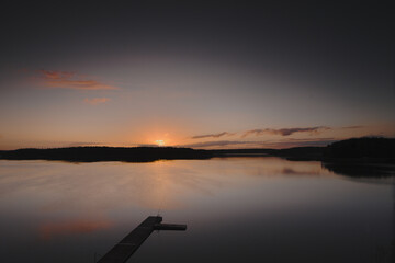 sunset on the lake