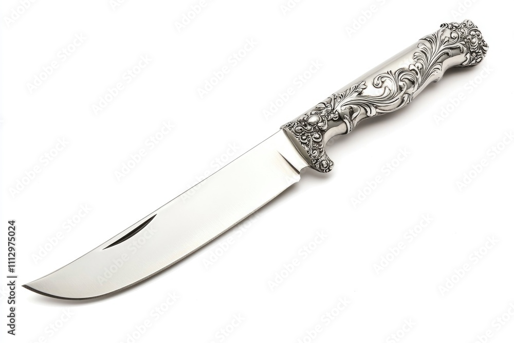 Aufkleber a single knife resting on a table with a simple background