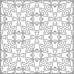 Abstract shapes.Patterns from lines.White wallpaper. Vector graphics for design, textile, decoration, cover, wallpaper, web background, wrapping paper, fabric, packaging. Repeating pattern.