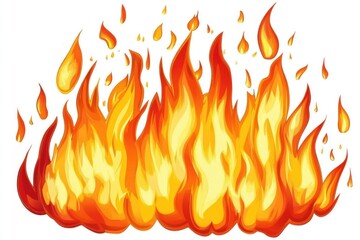 A burst of flames on a clean white surface