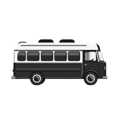 Black icon of Bus icon png Minimalist flat icon, vector logo style sign clipart on a transparent background