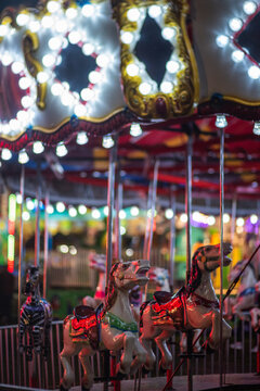 Merry go round at a county fair.