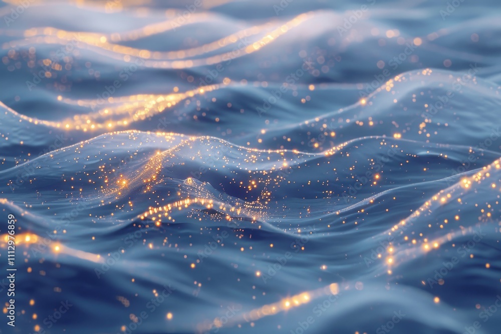 Poster a shallow focus shot of calm water with ripples and reflections, suitable for use in nature-inspired