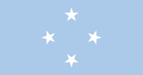 Federated States of Micronesia flag in official colors, dimensions and aspect ratio. Vector flag symbolizing national pride, identity, heritage, patriotism and authority