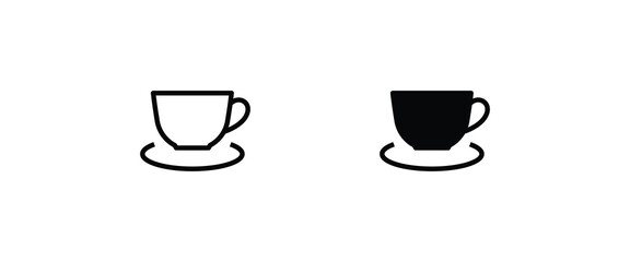 Cup of coffee, mug, tea icon Hot drink icon icons button, vector, sign, symbol, logo, illustration, editable stroke, flat design style isolated on white linear pictogram