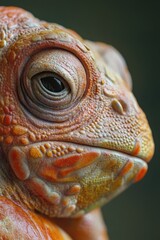 Fototapeta premium A close-up shot of a lizard's face, blurry background