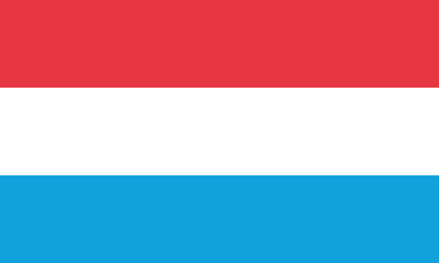 Luxembourg flag in official colors, dimensions and aspect ratio. Vector flag symbolizing national pride, identity, heritage, patriotism and authority
