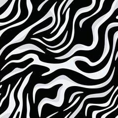 Distorted twisted black and white line background. Trippy strip psychedelic seamless pattern. Hypnotic optical illusion. Groovy abstract print. Trendy monochrome retro style