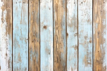 Naklejka premium Close-up shot of a wooden wall with flaking paint, suitable for use in old building or rustic decor scenes