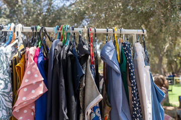 Secondhand Clothes At Outdoor Market Promoting Underconsumption Core