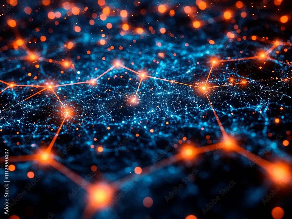 Poster image of a dark, complex network of interconnected lines and nodes, possibly representing ai, machin
