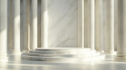 Obraz premium empty stage surrounded by columns