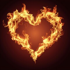 Fototapeta premium Fiery heart shape. Abstract image. Burning heart symbol. Passionate love concept. Intense emotion. Strong feeling. Graphic design element. Creative art. Symbolic image. Creative imagery. Design