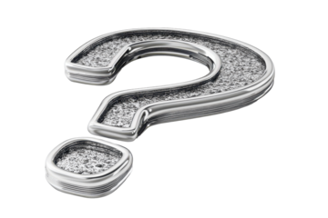Question mark in gray color, made in a simple style