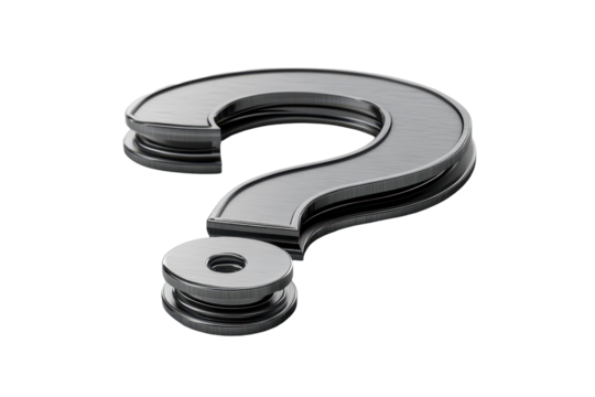 A gray question mark with thin lines, without unnecessary details - Powered by Adobe